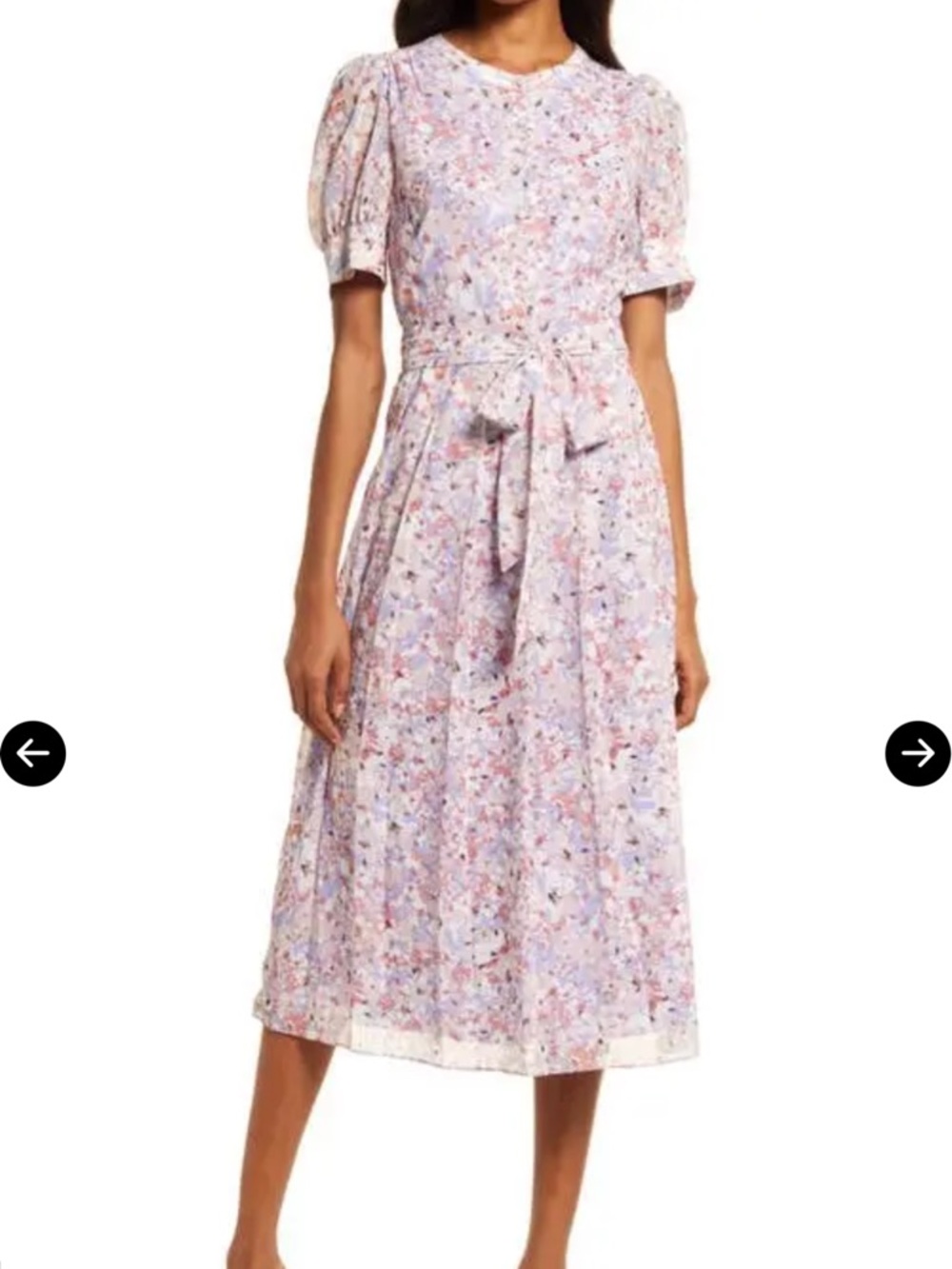 Chelsea28 Lavender Multi Floral Button-Front Midi Dress
